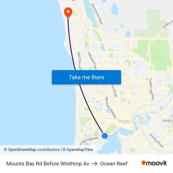 Mounts Bay Rd Before Winthrop Av to Ocean Reef map