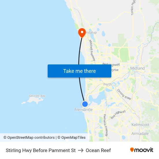 Stirling Hwy Before Pamment St to Ocean Reef map