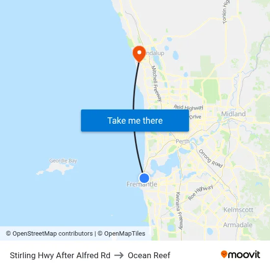 Stirling Hwy After Alfred Rd to Ocean Reef map