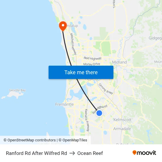 Ranford Rd After Wilfred Rd to Ocean Reef map