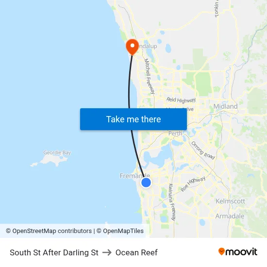 South St After Darling St to Ocean Reef map