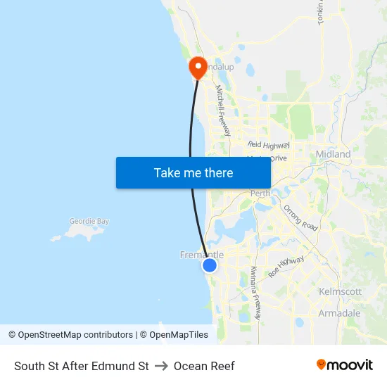South St After Edmund St to Ocean Reef map