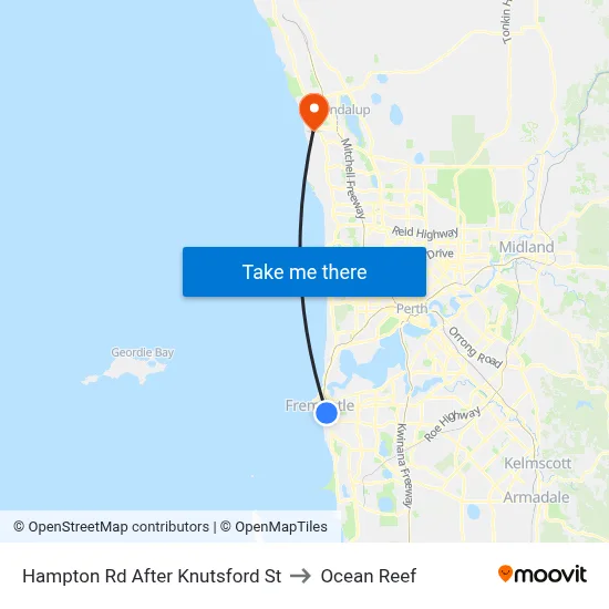 Hampton Rd After Knutsford St to Ocean Reef map