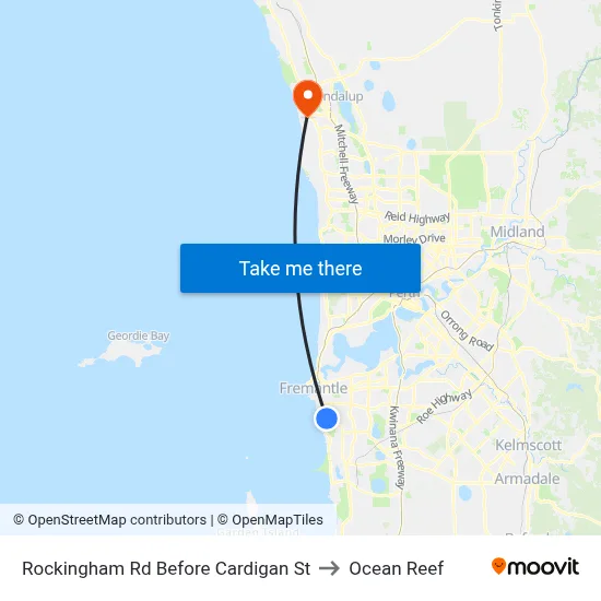 Rockingham Rd Before Cardigan St to Ocean Reef map