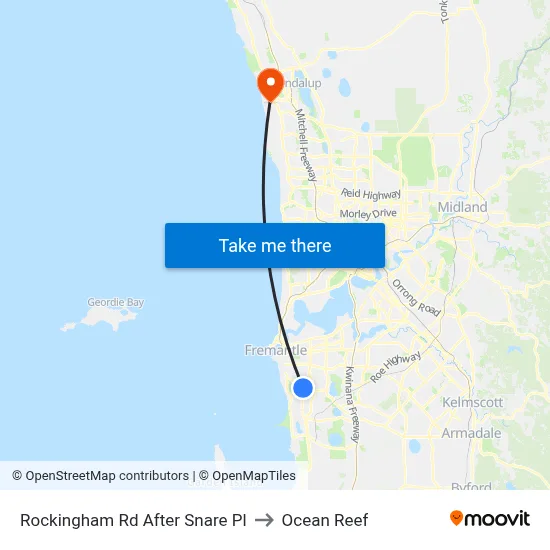 Rockingham Rd After Snare Pl to Ocean Reef map