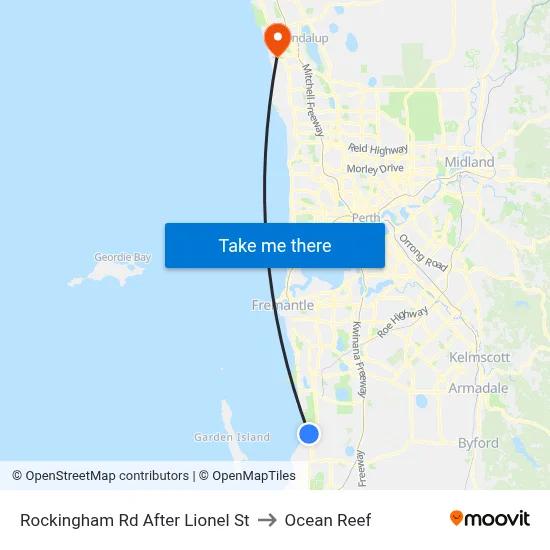 Rockingham Rd After Lionel St to Ocean Reef map