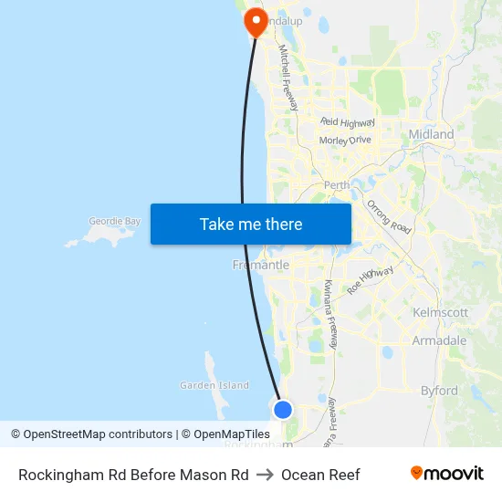 Rockingham Rd Before Mason Rd to Ocean Reef map