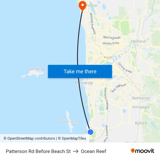 Patterson Rd Before Beach St to Ocean Reef map