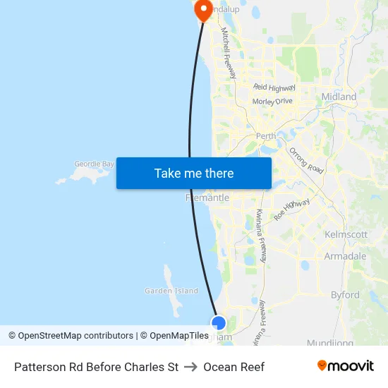 Patterson Rd Before Charles  St to Ocean Reef map
