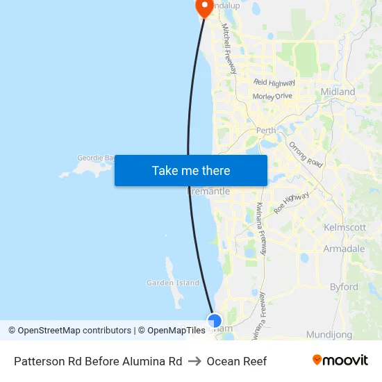 Patterson Rd Before Alumina Rd to Ocean Reef map