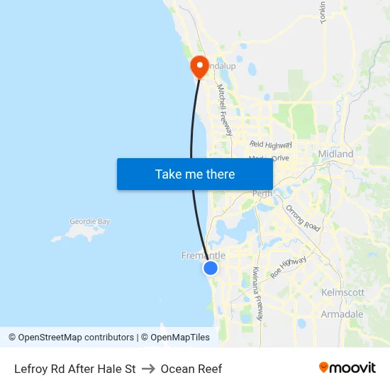 Lefroy Rd After Hale St to Ocean Reef map