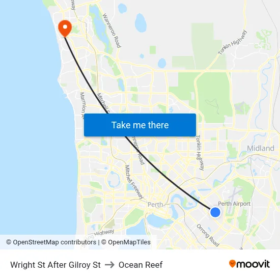 Wright St After Gilroy St to Ocean Reef map