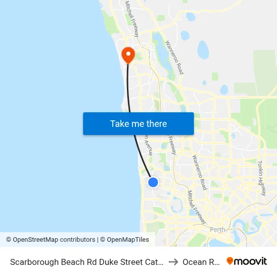 Scarborough Beach Rd Duke Street Cat Id 15 to Ocean Reef map