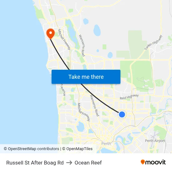 Russell St After Boag Rd to Ocean Reef map