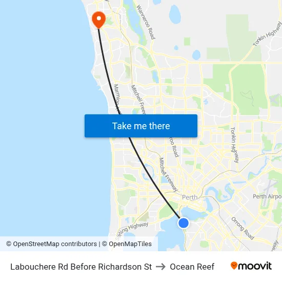 Labouchere Rd Before Richardson St to Ocean Reef map
