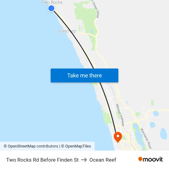 Two Rocks Rd Before Finden St to Ocean Reef map