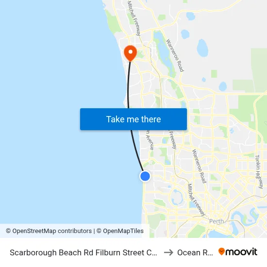 Scarborough Beach Rd Filburn Street Cat Id 21 to Ocean Reef map