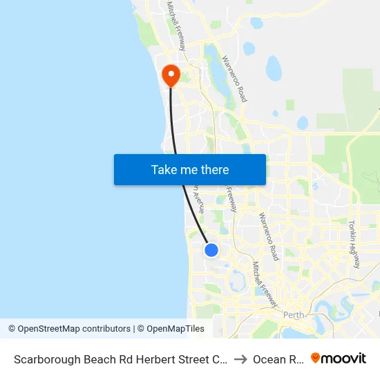 Scarborough Beach Rd Herbert Street Cat Id 27 to Ocean Reef map