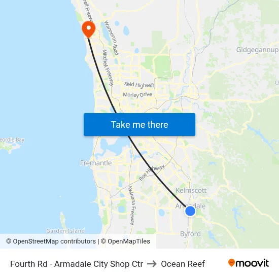 Fourth Rd - Armadale City Shop Ctr to Ocean Reef map