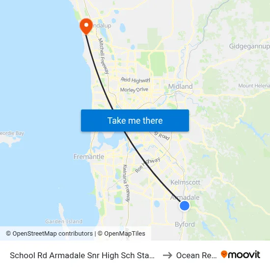 School Rd Armadale Snr High Sch Stand 2 to Ocean Reef map