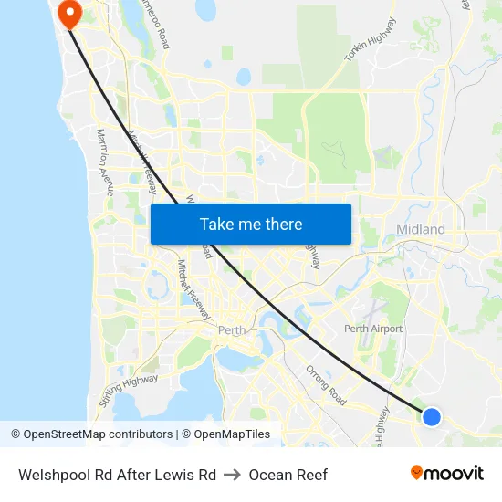 Welshpool Rd After Lewis Rd to Ocean Reef map