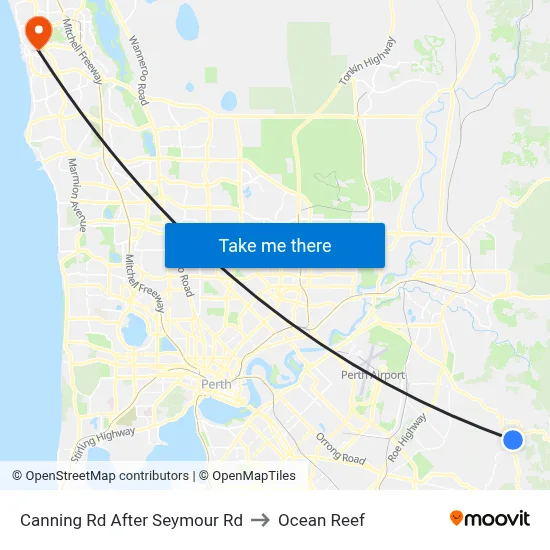 Canning Rd After Seymour Rd to Ocean Reef map