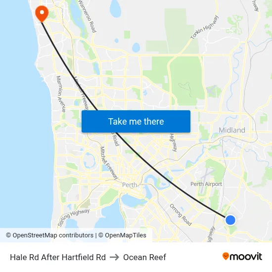 Hale Rd After Hartfield Rd to Ocean Reef map