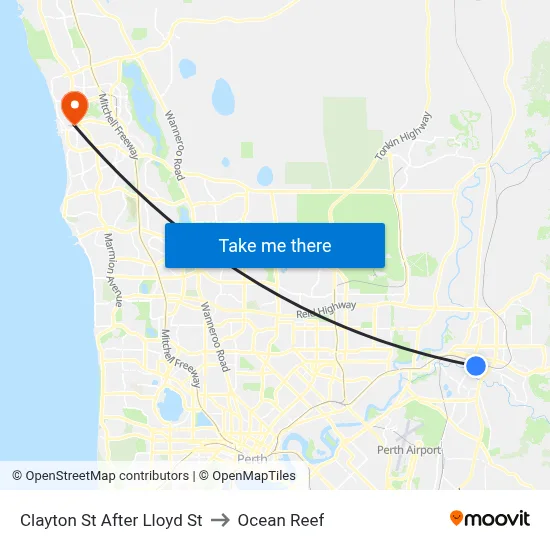 Clayton St After Lloyd St to Ocean Reef map
