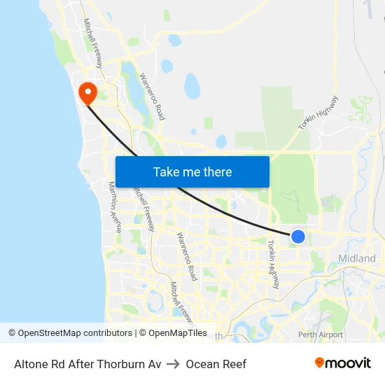 Altone Rd After Thorburn Av to Ocean Reef map