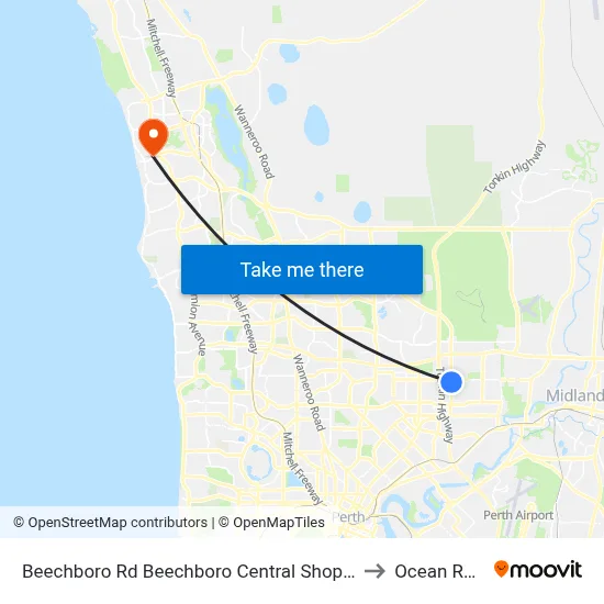 Beechboro Rd Beechboro Central Shop Ctr to Ocean Reef map