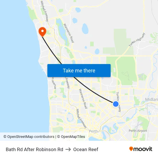 Bath Rd After Robinson Rd to Ocean Reef map