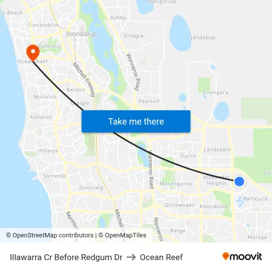 Illawarra Cr Before Redgum Dr to Ocean Reef map