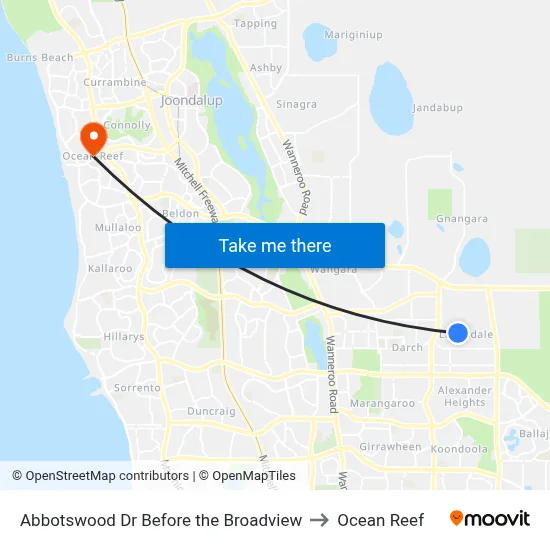 Abbotswood Dr Before the Broadview to Ocean Reef map