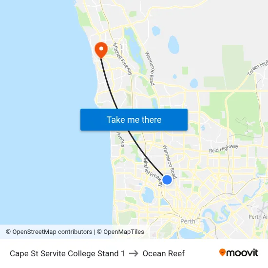 Cape St Servite College Stand 1 to Ocean Reef map