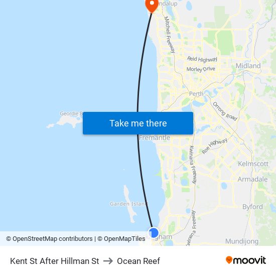 Kent St After Hillman St to Ocean Reef map