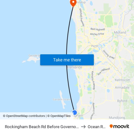 Rockingham Beach Rd Before Governor Rd to Ocean Reef map