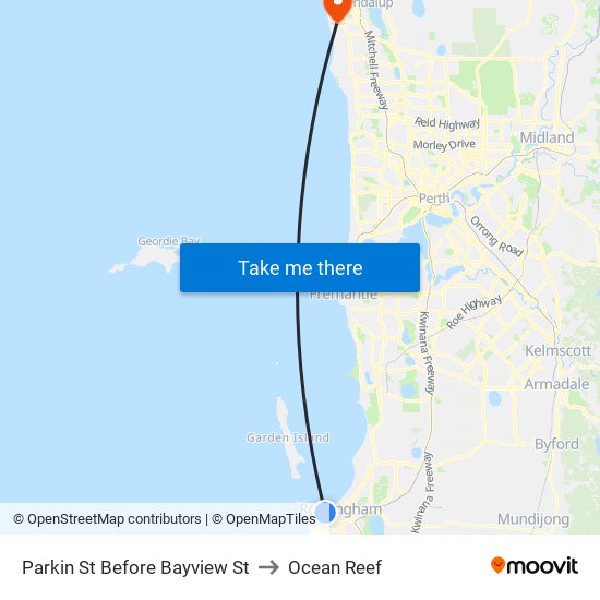 Parkin St Before Bayview St to Ocean Reef map