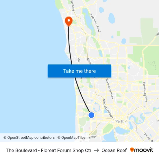 The Boulevard  - Floreat Forum Shop Ctr to Ocean Reef map