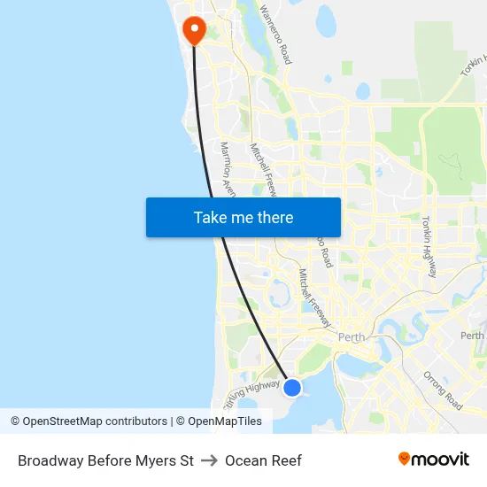 Broadway   Before Myers St to Ocean Reef map