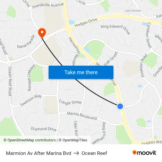 Marmion Av After Marina Bvd to Ocean Reef map