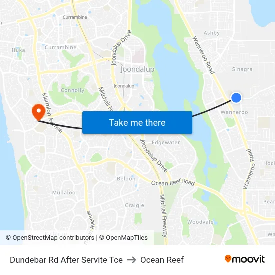 Dundebar Rd After Servite Tce to Ocean Reef map