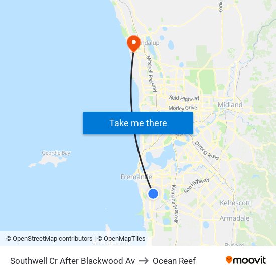 Southwell Cr After Blackwood Av to Ocean Reef map