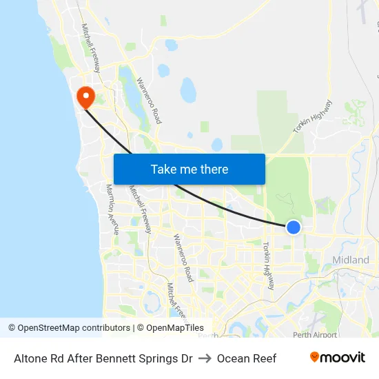 Altone Rd After Bennett Springs Dr to Ocean Reef map