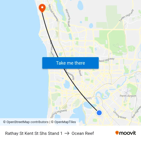 Rathay St Kent St Shs Stand 1 to Ocean Reef map