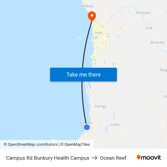 Campus Rd Bunbury Health Campus to Ocean Reef map