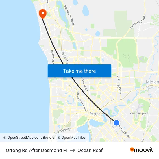 Orrong Rd After Desmond Pl to Ocean Reef map