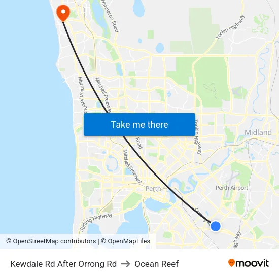 Kewdale Rd After Orrong Rd to Ocean Reef map