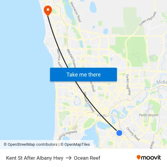 Kent St After Albany Hwy to Ocean Reef map