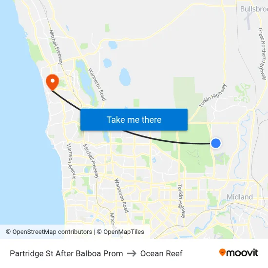 Partridge St After Balboa Prom to Ocean Reef map