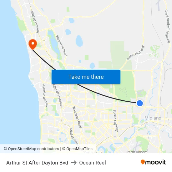 Arthur St After Dayton Bvd to Ocean Reef map